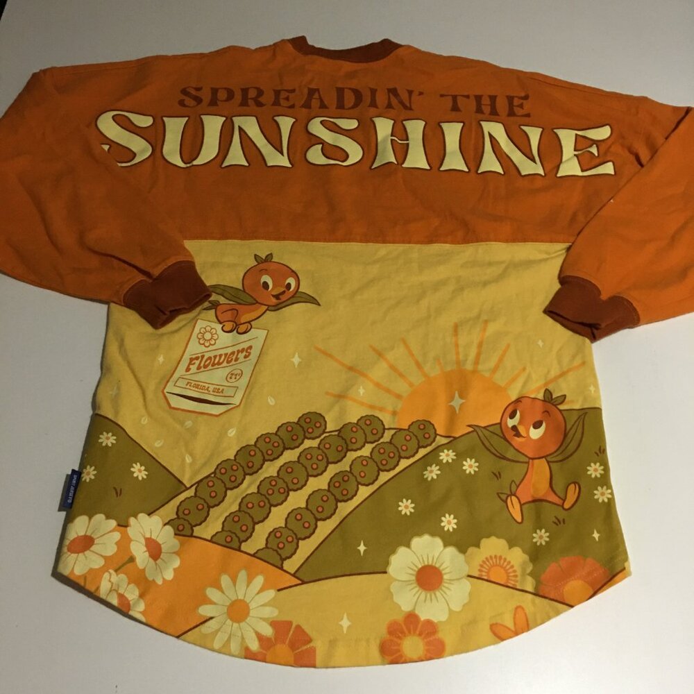 Disney Orange Bird Sunshine Flower Festival Long-Sleeve Spirit Jersey Size XS